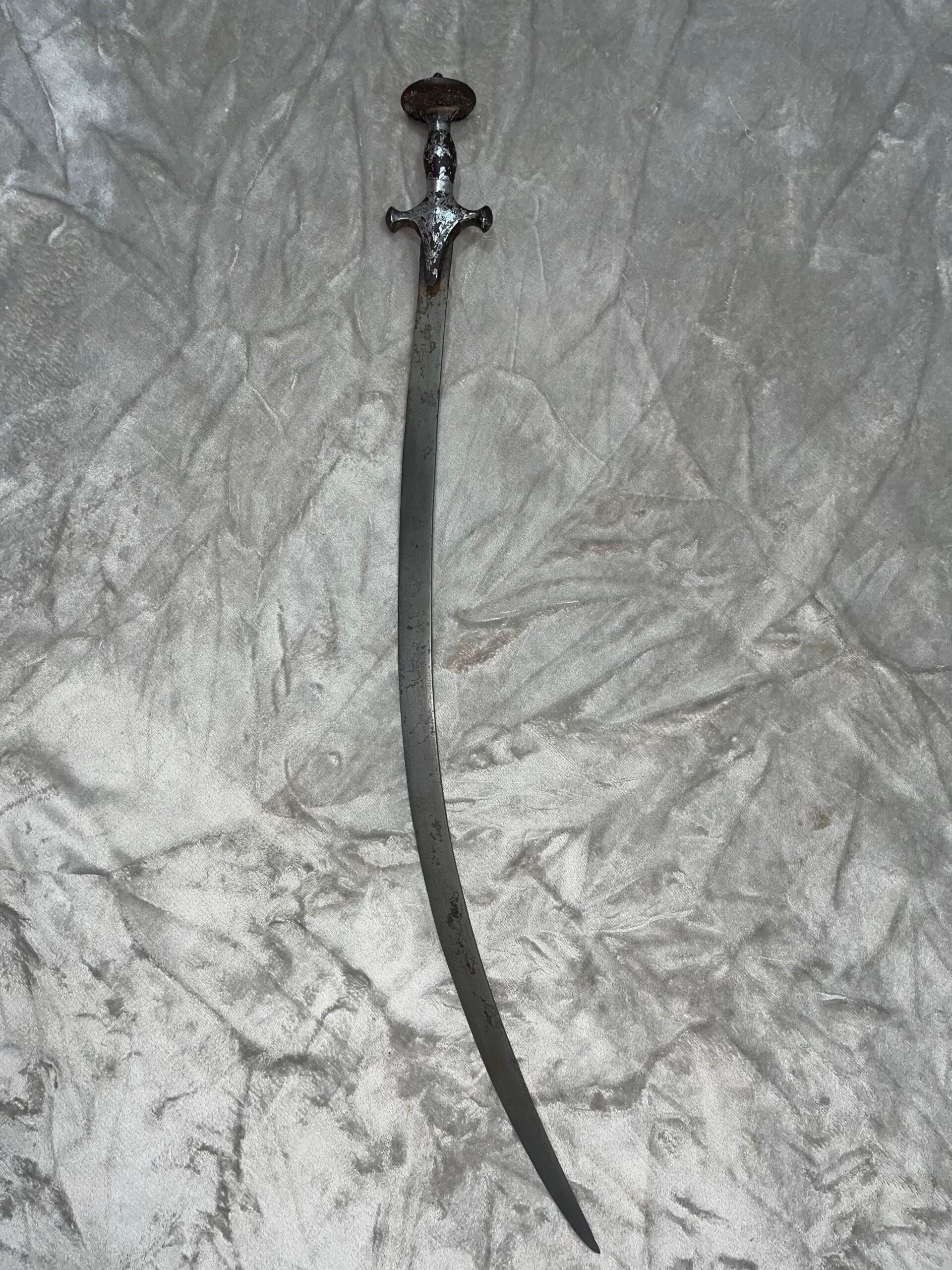 sindhi silver wootz tulwar (sword) sindhi silver wootz tulwar (sword)