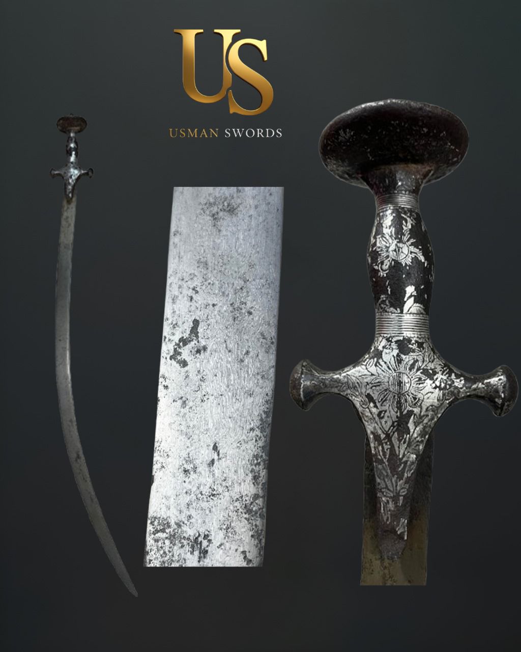 sindhi silver wootz tulwar (sword) sindhi silver wootz tulwar (sword)